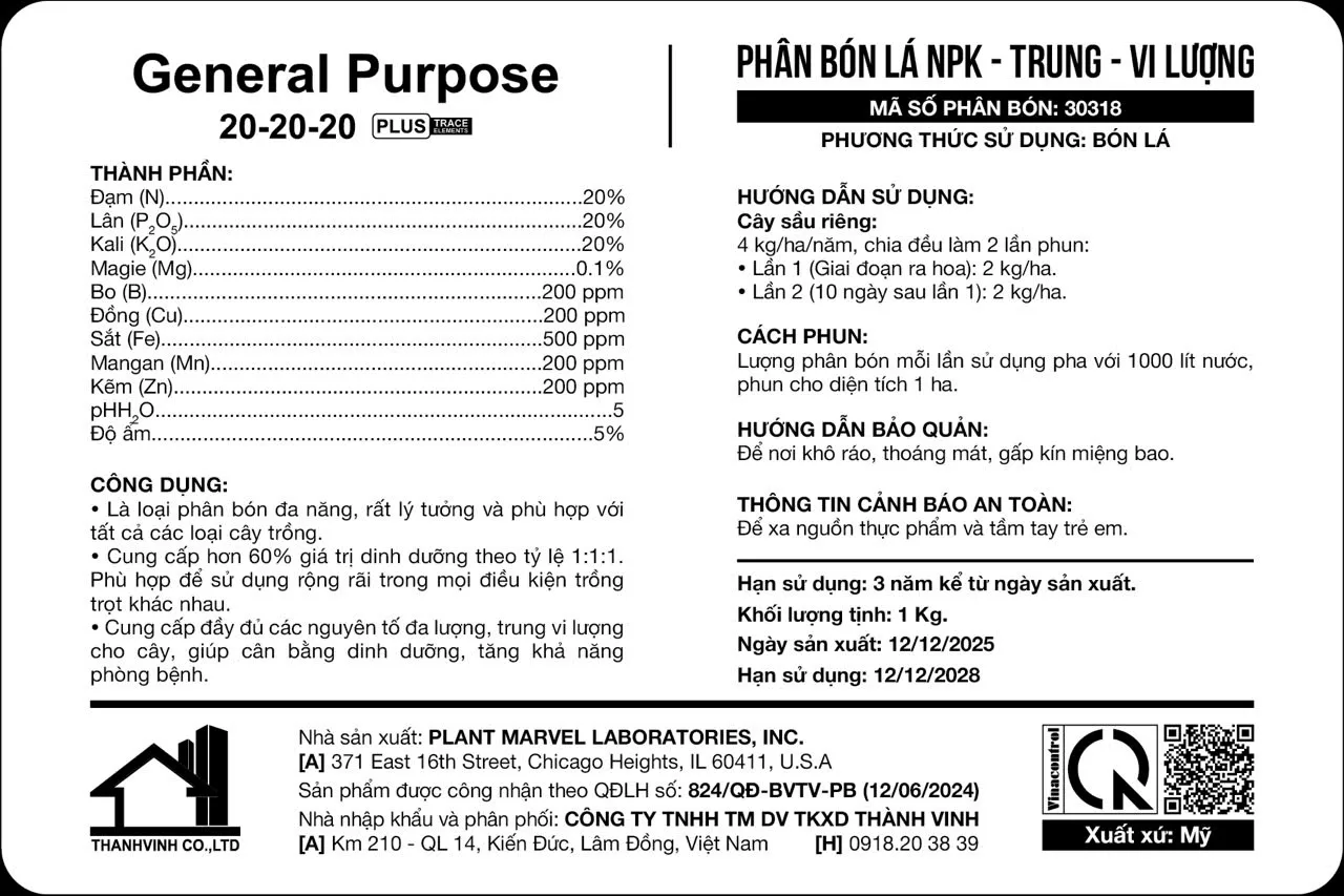 General Purpose 20-20-20 PLUS